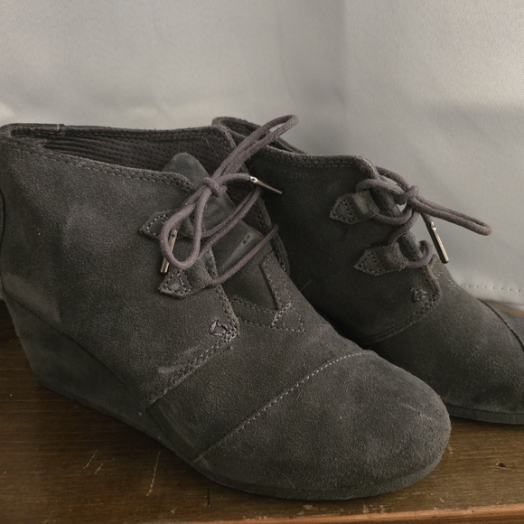 Toms Shoes - Toms Black Suede Wedge Shoes
